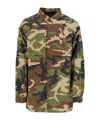 Essentials Nylon Camouflage Overshirt For In Green