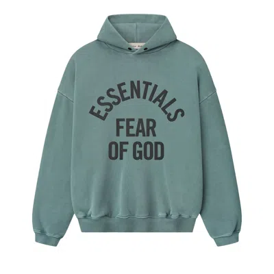Pre-owned Essentials Fear Of God  Campus 90's Hoodie 'faded Coastal' | Blue | Men's Size Xxl