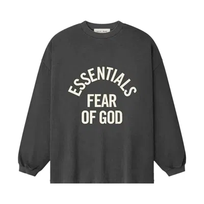 Pre-owned Essentials Fear Of God  Campus 90's Long-sleeve Tee 'faded Black' | Men's Size L