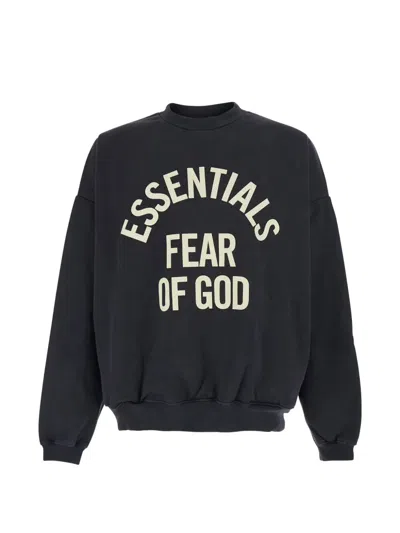 Essentials Fear Of God  "campus 90`s" Crewneck Sweatshirt In Black