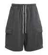 Essentials Dark Grey Cotton Blend Bermuda Shorts In Grey