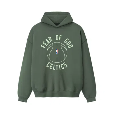 Pre-owned Essentials Fear Of God  Celtics X Barkley Hendricks 90s Hoodie 'balsam Green' | Men's Size Xs