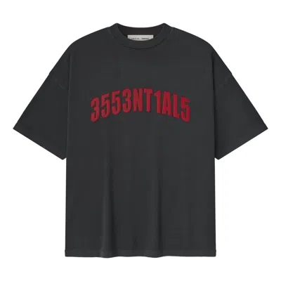 Essentials Fear Of God  90s Logo-printed Crewneck T-shirt In Black