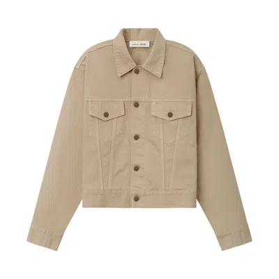 Pre-owned Essentials Fear Of God  Classic Denim Jacket 'overdyed Dune' | Tan | Men's Size Xs