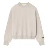 Essentials Fear Of God  Classic Fit Fleece Crewneck 'heather Stone' In Neutral