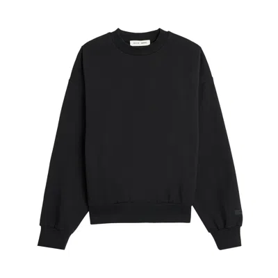 Pre-owned Essentials Fear Of God  Classic Fit Fleece Crewneck 'jet Black' | Men's Size M