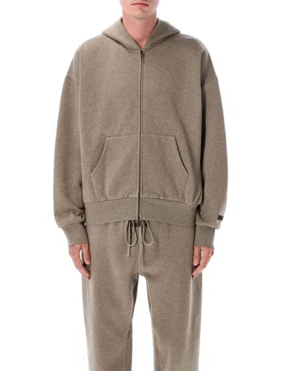 Essentials Fear Of God  Classic Fit Fleece Zip-up Hoodie