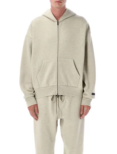 Essentials Fear Of God  Classic Fit Fleece Zip-up Hoodie In Grey