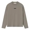 Essentials Fear Of God  Classic Fit Long-sleeve Tee 'homestead Heather' In Green