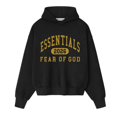 Pre-owned Essentials Fear Of God  Classic Fleece Hoodie 'vintage Black' | Men's Size S