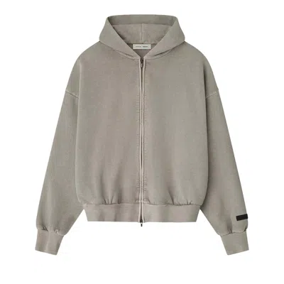 Pre-owned Essentials Fear Of God  Classic Full Zip Hoodie 'smoke Grey' | Men's Size S In Gray