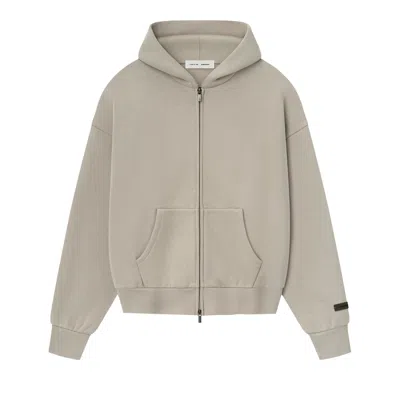 Pre-owned Essentials Fear Of God  Classic Full Zip Hoodie 'timber' | Grey | Men's Size L