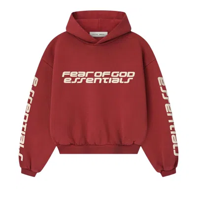 Pre-owned Essentials Fear Of God  Classic Hoodie 'crimson' | Red | Kid's Size 8
