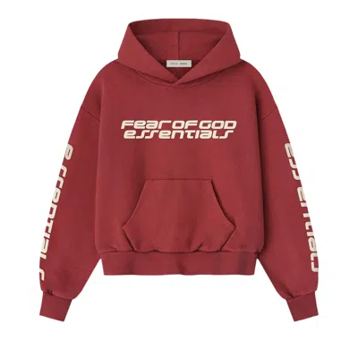 Pre-owned Essentials Fear Of God  Classic Hoodie 'crimson' | Red | Women's Size Xs