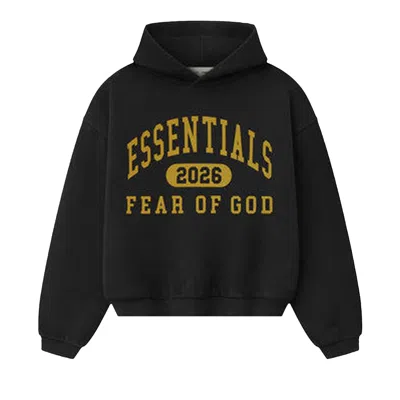 Pre-owned Essentials Fear Of God  Classic Hoodie 'vintage Black' | Kid's Size 8