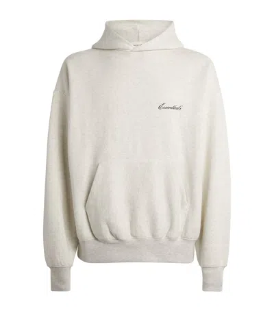 Essentials Fear Of God  Classic Logo Hoodie In Gray
