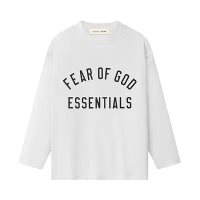 Pre-owned Essentials Fear Of God  Classic Long Sleeve Tee 'bright White' | Kid's Size 12