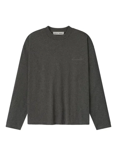 Essentials Fear Of God  "classic Long Sleeve" Tee In Gray
