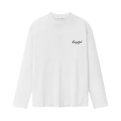 Pre-owned Essentials Fear Of God  Classic Long-sleeve Tee 'bright White' | Women's Size M