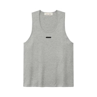 Pre-owned Essentials Fear Of God  Classic Rib Knit Tank 'concrete Heather' | Grey | Women's Size L In Gray