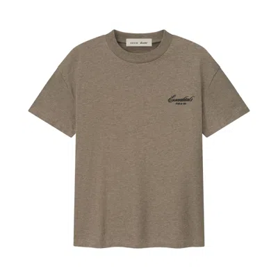 Pre-owned Essentials Fear Of God  Classic Short Sleeve Tee 'homestead Heather' | Tan | Women's Size Xs In Brown