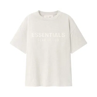 Pre-owned Essentials Fear Of God  Classic Short Sleeve Tee 'oatmeal Heather' | Cream | Kid's Size 12