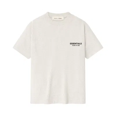 Pre-owned Essentials Fear Of God  Classic Short Sleeve Tee 'oatmeal Heather' | Cream | Kid's Size 8 In White