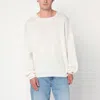 Essentials Cloud White Nylon-blend Sweater In White