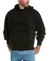 Essentials Logo Lettering Patch Panelled Hoodie In Black