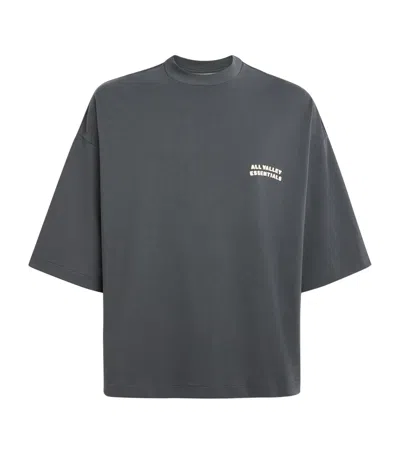 Essentials Fear Of God  Cotton Boxy Merch T-shirt In Gray