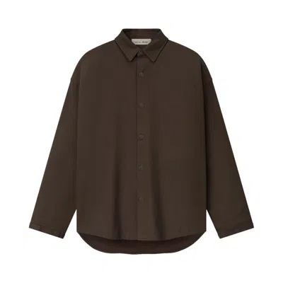 Pre-owned Essentials Fear Of God  Cotton Canvas Overshirt 'brown' | Men's Size L