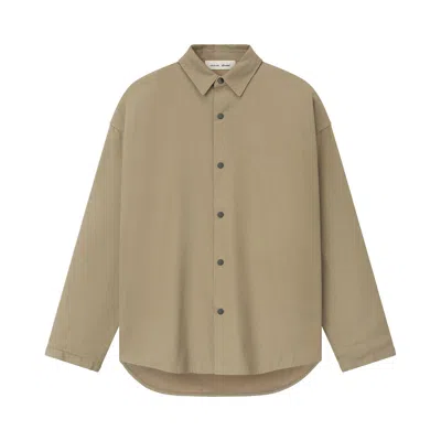 Pre-owned Essentials Fear Of God  Cotton Canvas Overshirt 'dune' | Tan | Men's Size M