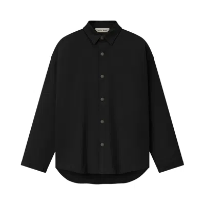 Pre-owned Essentials Fear Of God  Cotton Canvas Overshirt 'vintage Black' | Men's Size Xs