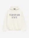 Essentials Off-white Printed Logo Hoodie In Contrast Logo