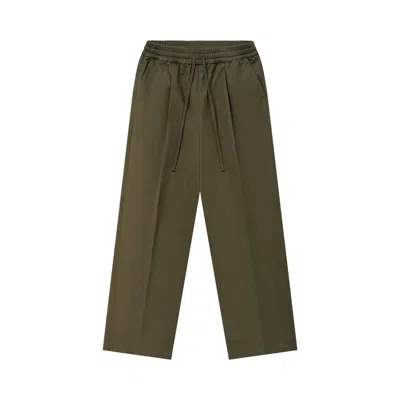 Pre-owned Essentials Fear Of God  Cotton Twill Pleat Front Drawstring Pant 'moss' | Green | Men's Size L
