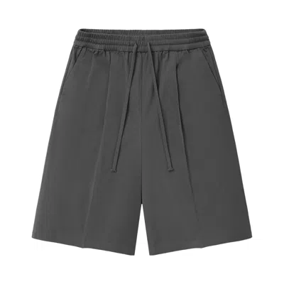 Pre-owned Essentials Fear Of God  Cotton Twill Relaxed Drawstring Short 'iron Grey' | Men's Size S