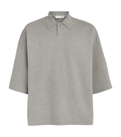 Essentials Fear Of God  Cotton-blend Signature '90s Polo Shirt In Gray