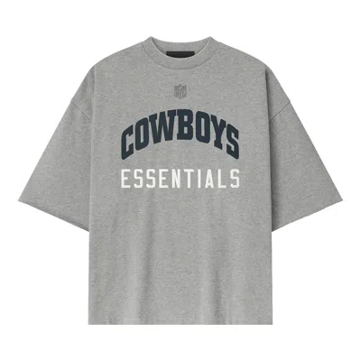 Pre-owned Essentials Fear Of God  Cowboys 90s 3/4 Sleeve Tee 'concrete Heather' | Grey | Men's Size M In Gray