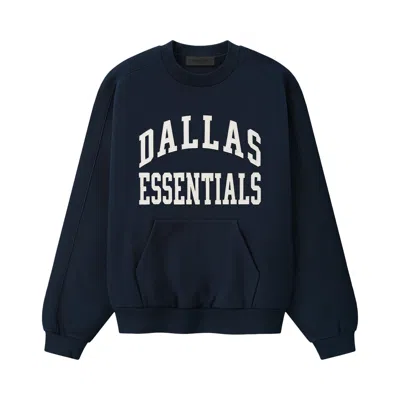 Pre-owned Essentials Fear Of God  Cowboys 90s Relaxed Crewneck 'dark Sapphire' | Blue | Men's Size S