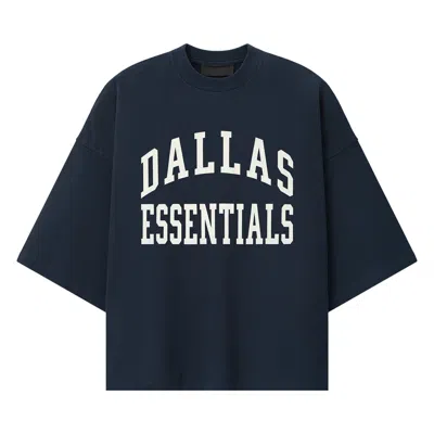 Pre-owned Essentials Fear Of God  Cowboys Merch Tee 'dark Sapphire' | Blue | Men's Size S
