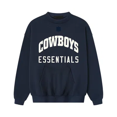 Pre-owned Essentials Fear Of God  Cowboys Sport Crewneck 'dark Sapphire' | Blue | Men's Size Xl