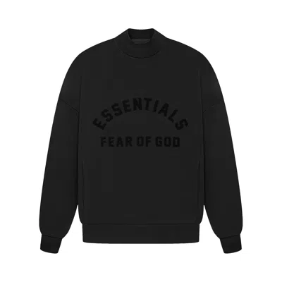 Pre-owned Essentials Fear Of God  Crewneck 'jet Black'