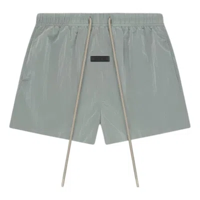Essentials Fear Of God  Crinkle Nylon Running Short 'seal' In Grey
