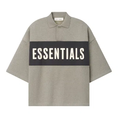 Pre-owned Essentials Fear Of God  Cropped Panelled Polo 'seal Heather/iron Grey' | Men's Size Xs