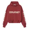 Essentials Fear Of God  Cropped Relaxed Hoodie 'crimson' In Burgundy