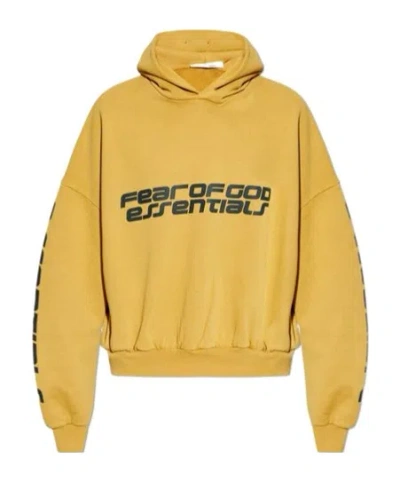 Essentials Heavy Fleece Cropped Relaxed Sweatshirt In Yellow