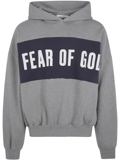 Essentials Fear Of God  Cropped Relaxed Panelled Hoodie In Animal Print