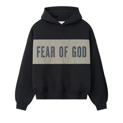 Pre-owned Essentials Fear Of God  Cropped Relaxed Panelled Hoodie 'iron Grey Heather/seal Heather' | Men's Size