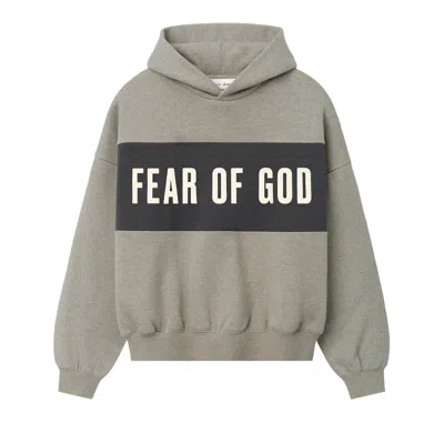 Pre-owned Essentials Fear Of God  Cropped Relaxed Panelled Hoodie 'seal Heather/iron Grey' | Men's Size Xs