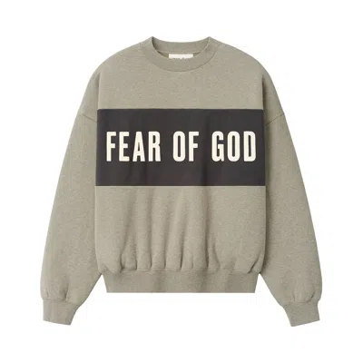 Pre-owned Essentials Fear Of God  Cropped Relaxed Panelled Sweatshirt 'seal Heather/ Iron Grey' | Men's Size Xs